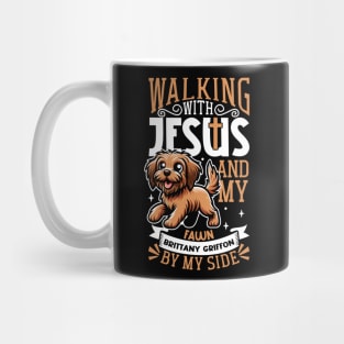 Jesus and dog - Griffon Fauve de Bretagne Mug
